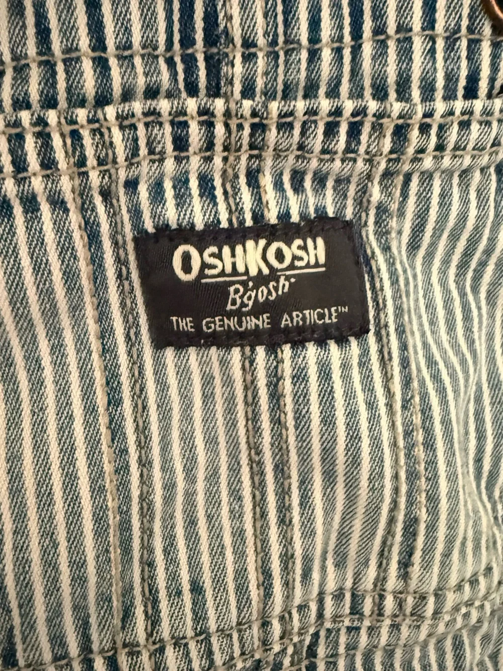 OshKosh B'gosh Blue Striped Denim Overalls